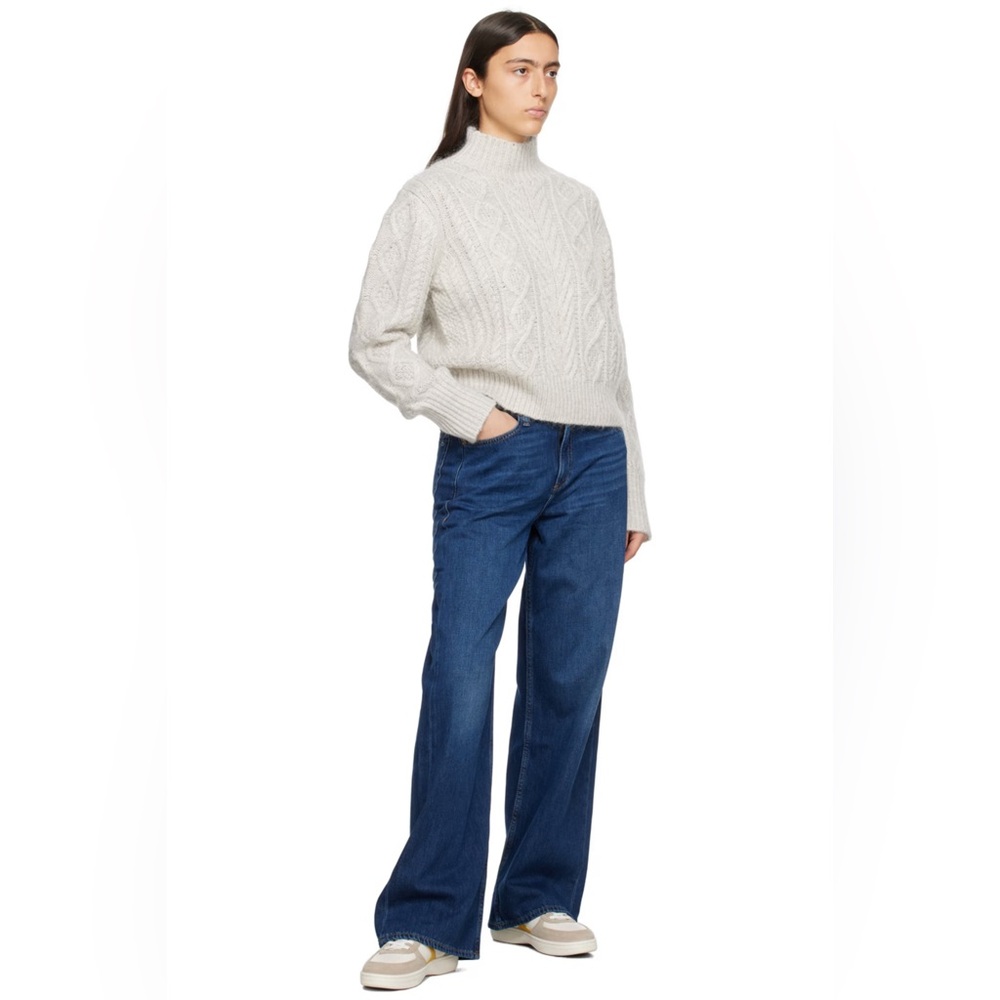 NWT rag & bone Brody Turtleneck Cable Knit Boxy Sweater Wool Angora blend Sz S - Picture 10 of 10